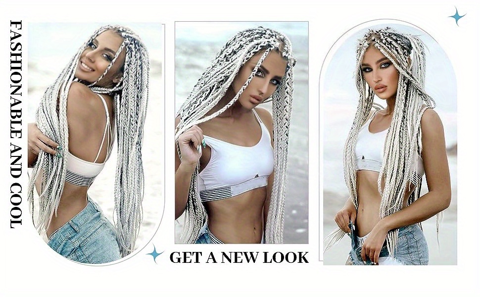  DOREN Jumbo Braids Hair Extensions Synthetic Hair Pure Color 3  Packs for Twist Box Braiding Hair 24inches #60 White Color : Beauty &  Personal Care