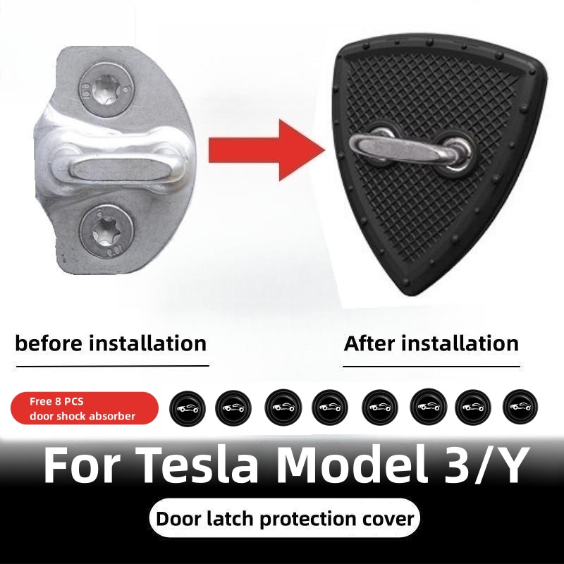 4pcs Auto Türschloss Abdeckung Auto Embleme Fall Auto-Styling für Tesla  Modell 3 Modell X Y Auto Protection Zubehör