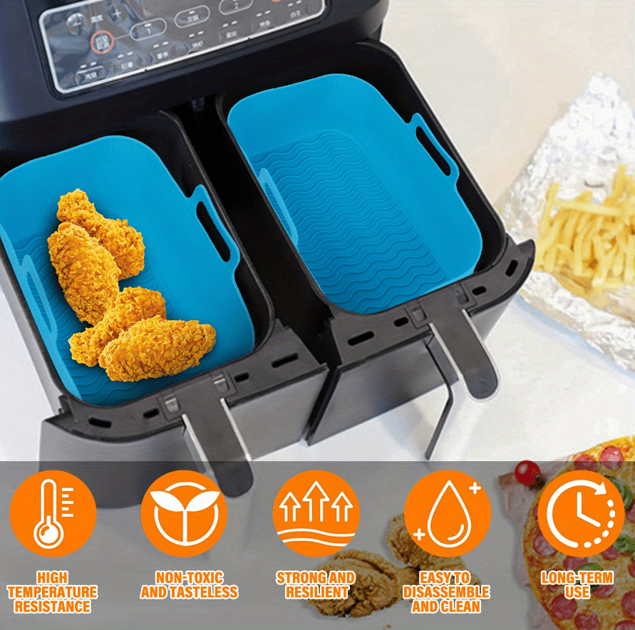 Rectangle Air Fryer Liners Reusable Silicone Oven Air Fryer Liners