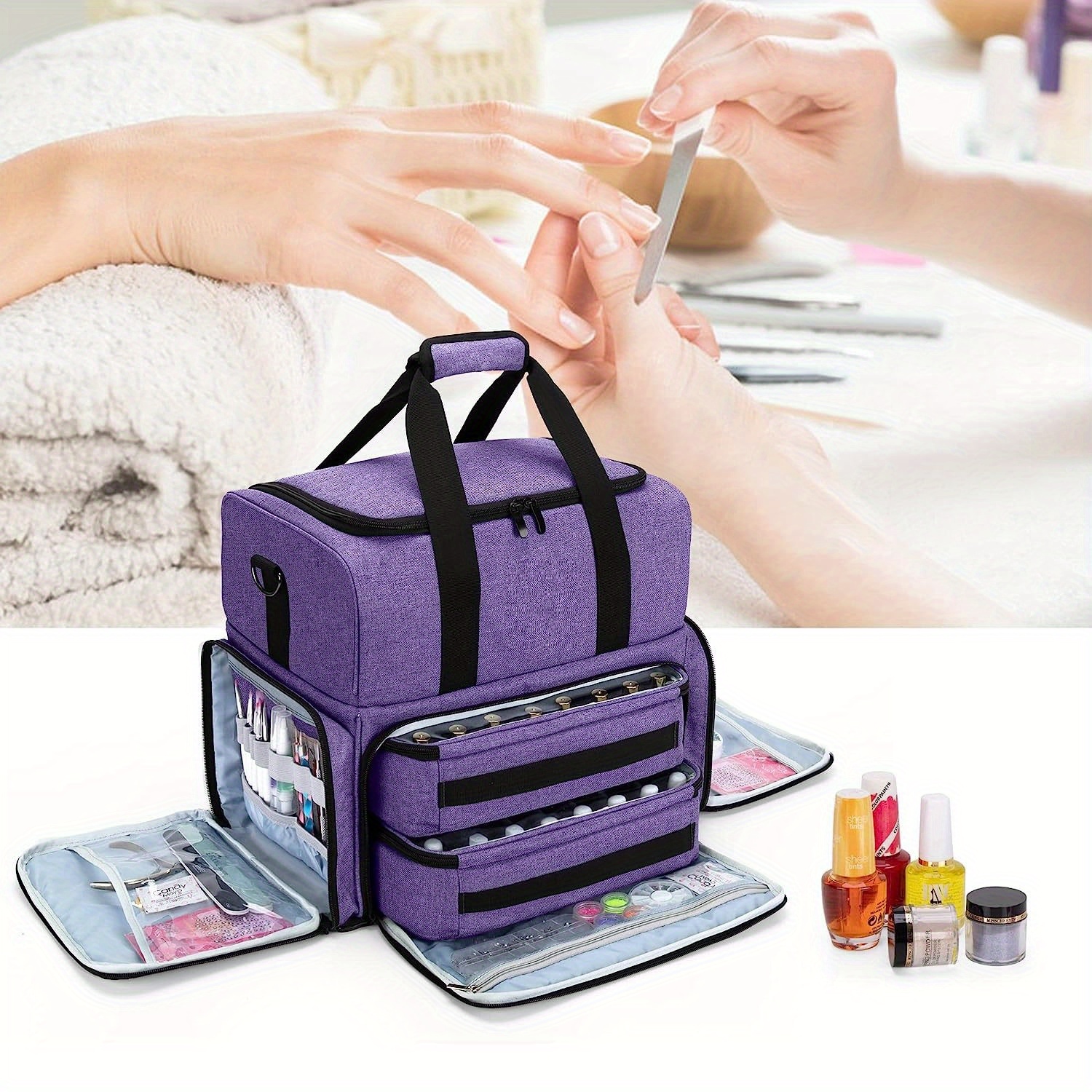 Nail Polish Organizer Holds 80 Bottles A Uv Nail Lamp Nail Temu