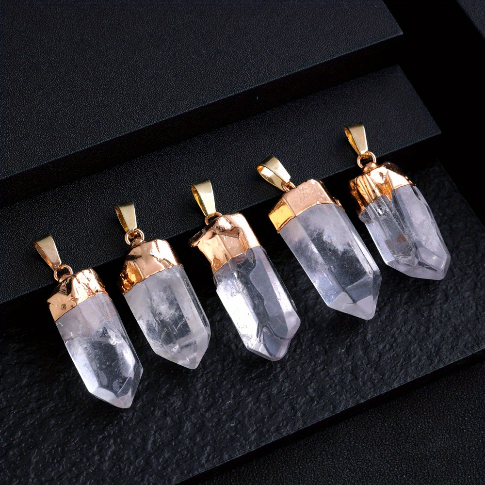 Golden Edged Transparent Glass Crystal Pendant Diy Pendants - Temu