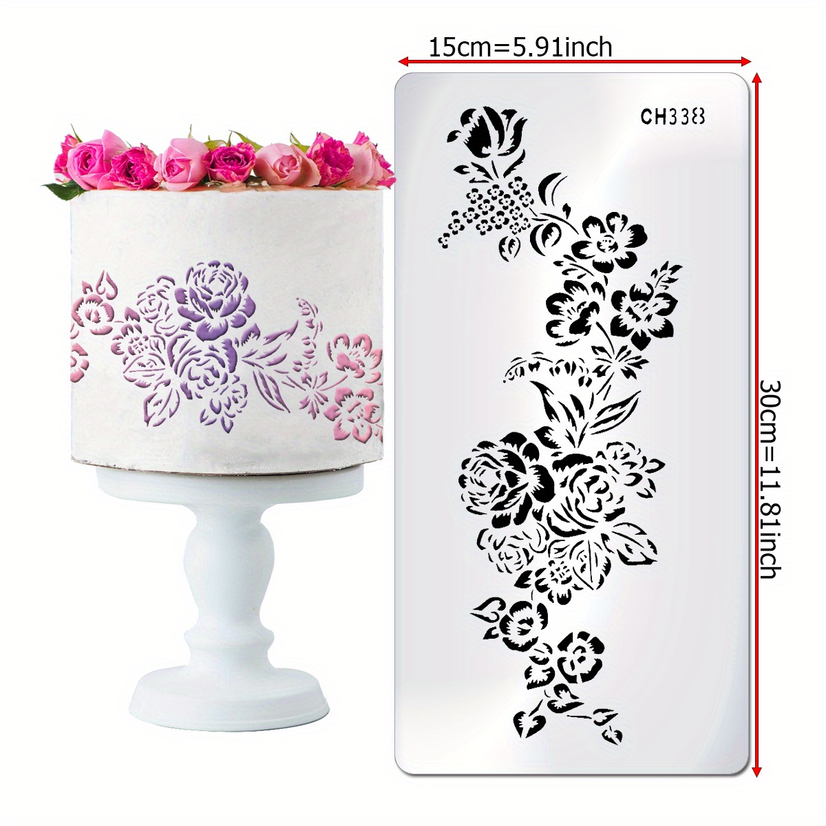 OOKWE Cake Mesh Stencil Lace Flower Grass Fabric Cake Stencil Decorating  Tool 