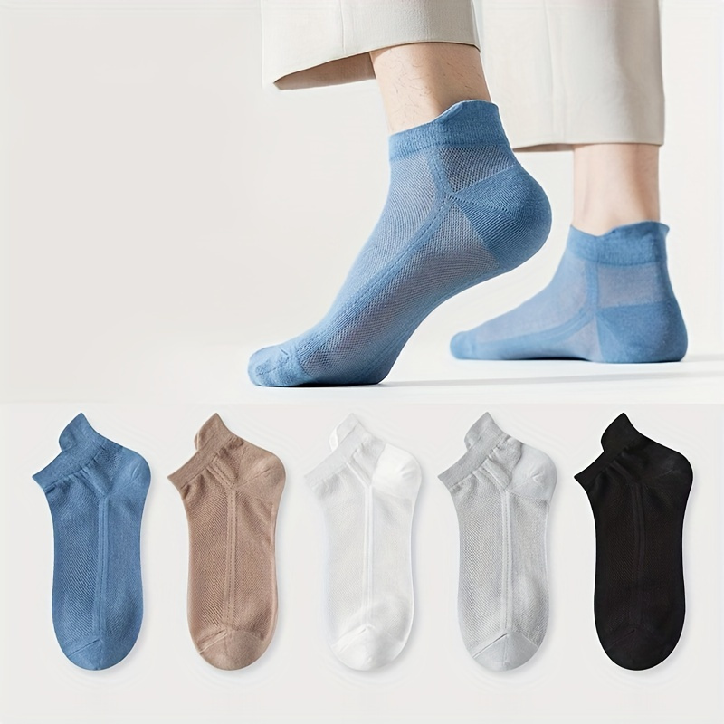 5 Paires [3 Longueurs Différentes] Chaussettes Solides Unisexes, Chaussettes  Athlétiques, Chaussettes D'été Confortables Et Respirantes En Coton Pour  L'entraînement, La Marche Décontractée, La Course, Le Sport, Les Chaussettes  Et Bonneterie Pour Homme