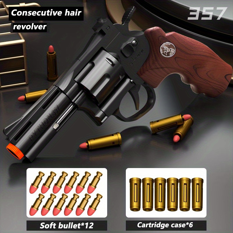 357 Toy Gun Model: Special Shell Sponge Bullet Kids Fun Safe