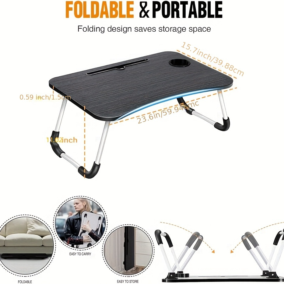 Wooden Foldable Study Table For Dorms And Home Portable And - Temu