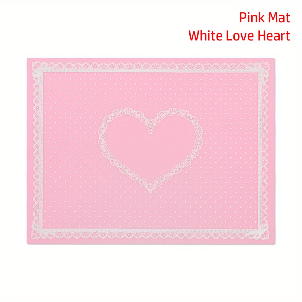 1PC Manicure Silicone Work Space Mat - Perfect For Nail Art Stamping,  Marbling, And Practice - Lacey Heart Design