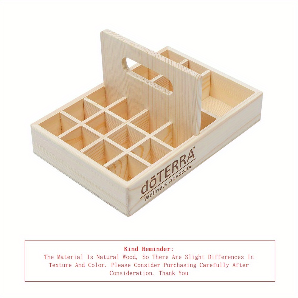 Essential Oil Wooden Box Carry Organizer Wood Storage Case with