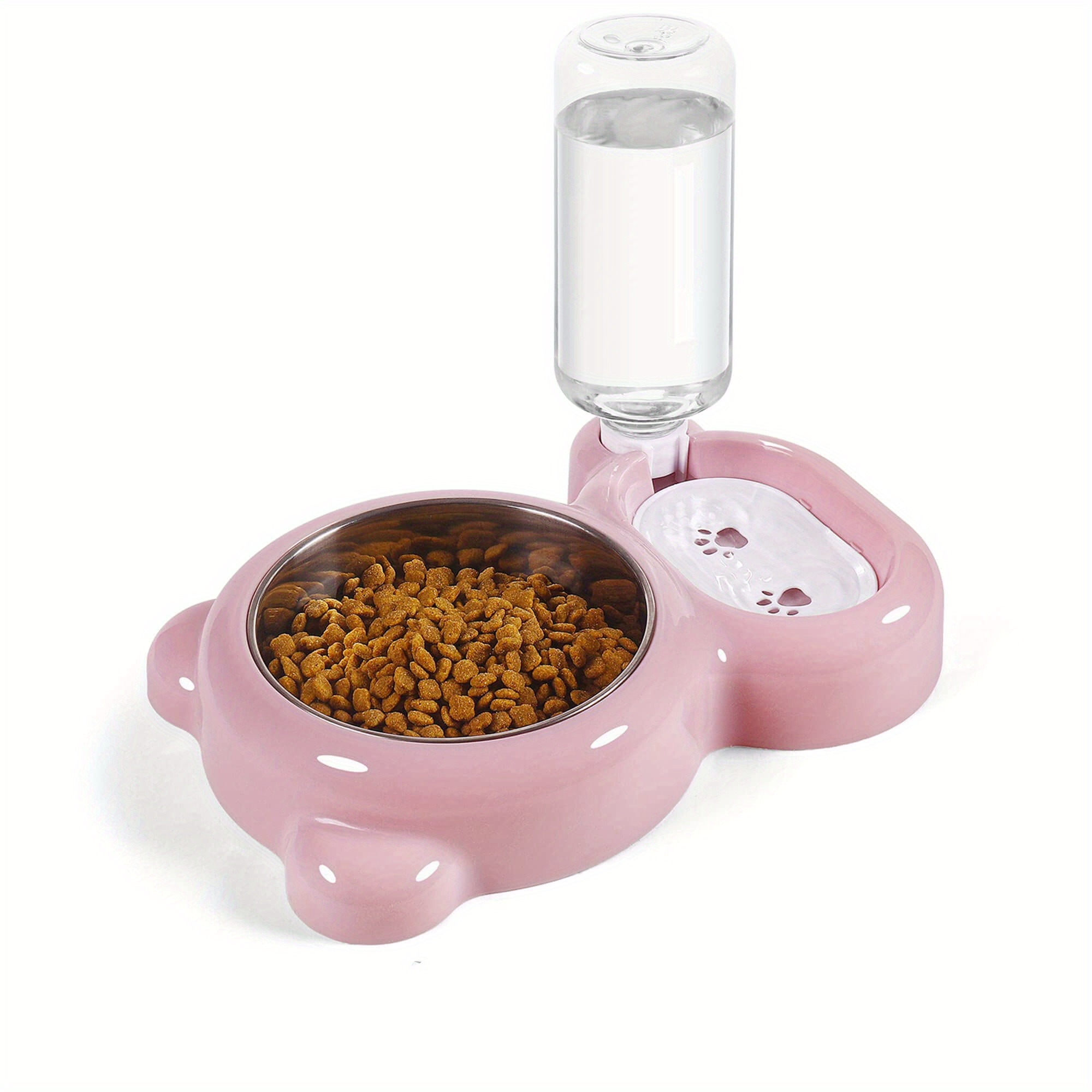 Pet Water & Food Bowl Set, Double Bowls With Automatic Water Dispenser  Bottle For Small Dogs & Cats - Temu