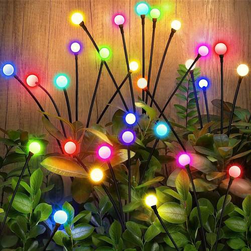 6 8 10 led solar firefly lights suitable for christmas thanksgiving wedding decorations outdoor garden landscape lights courtyard party lights party wedding decor colors warm and colorful