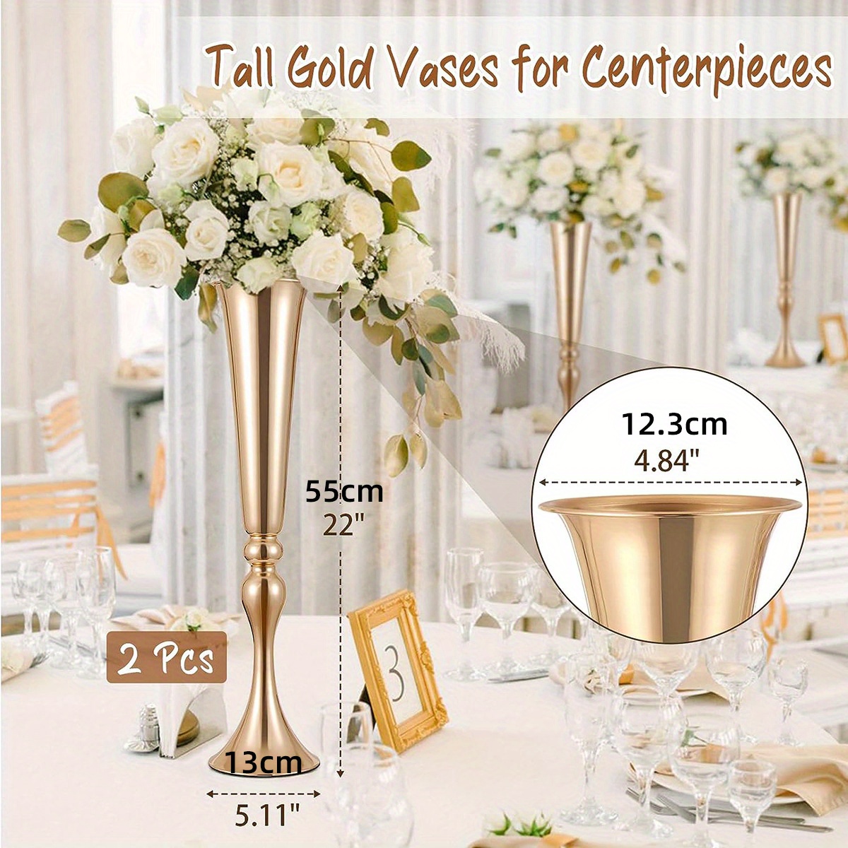 Golden Vases Metal Flower Arrangement Stand Versatile Flower - Temu