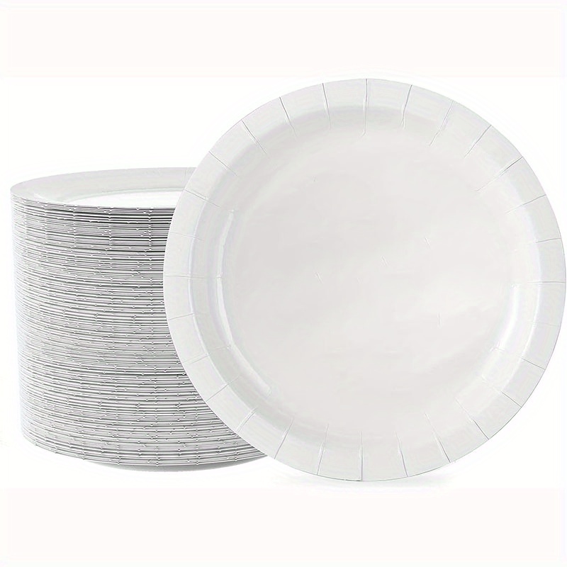 Paper Plates, White Disposable Paper Plates Bulk, Golden Round Soak Proof  Paper Plates, Cut-proof Paper Dinner Plates For Party Wedding And Everyday  Use - Temu United Arab Emirates