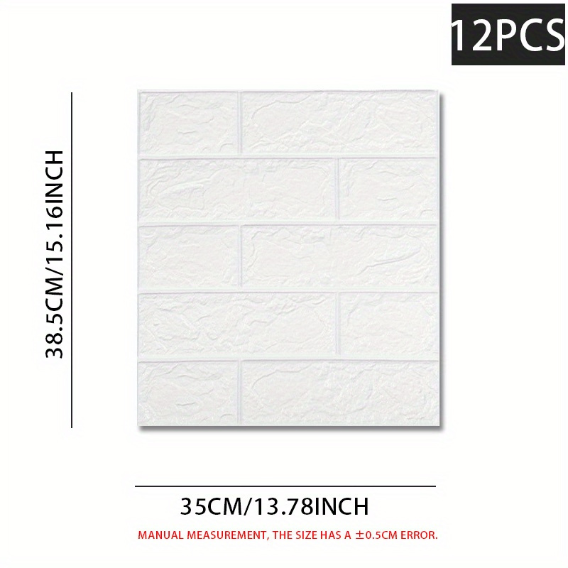 12pcs DIY 3D Wall Sticker Soft Brick Wallpaper Self Adhesive Waterproof