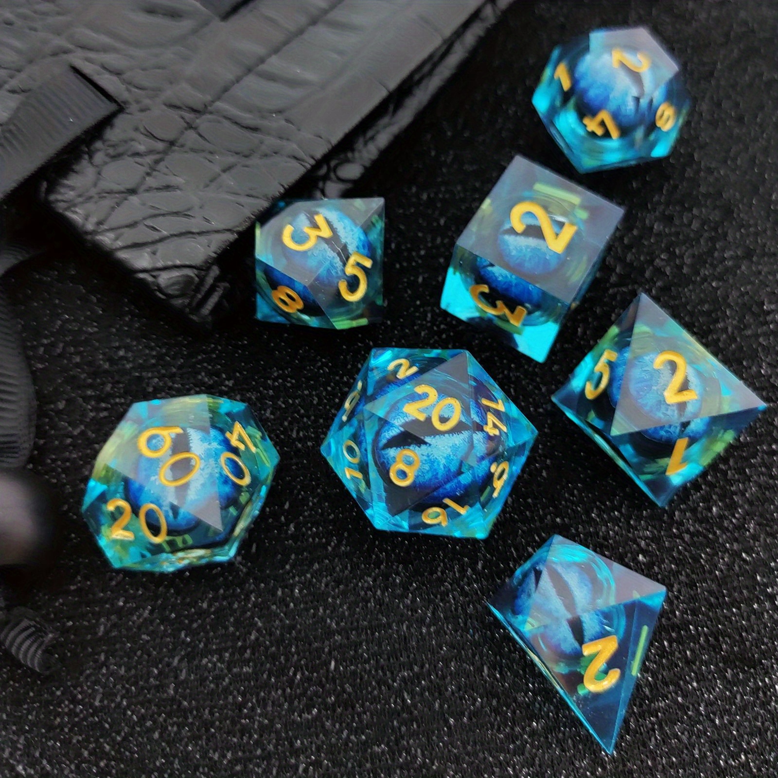 FOYTOKI 7 Peças Dados Luminosos Dragões Rpg Dados Multifacetado