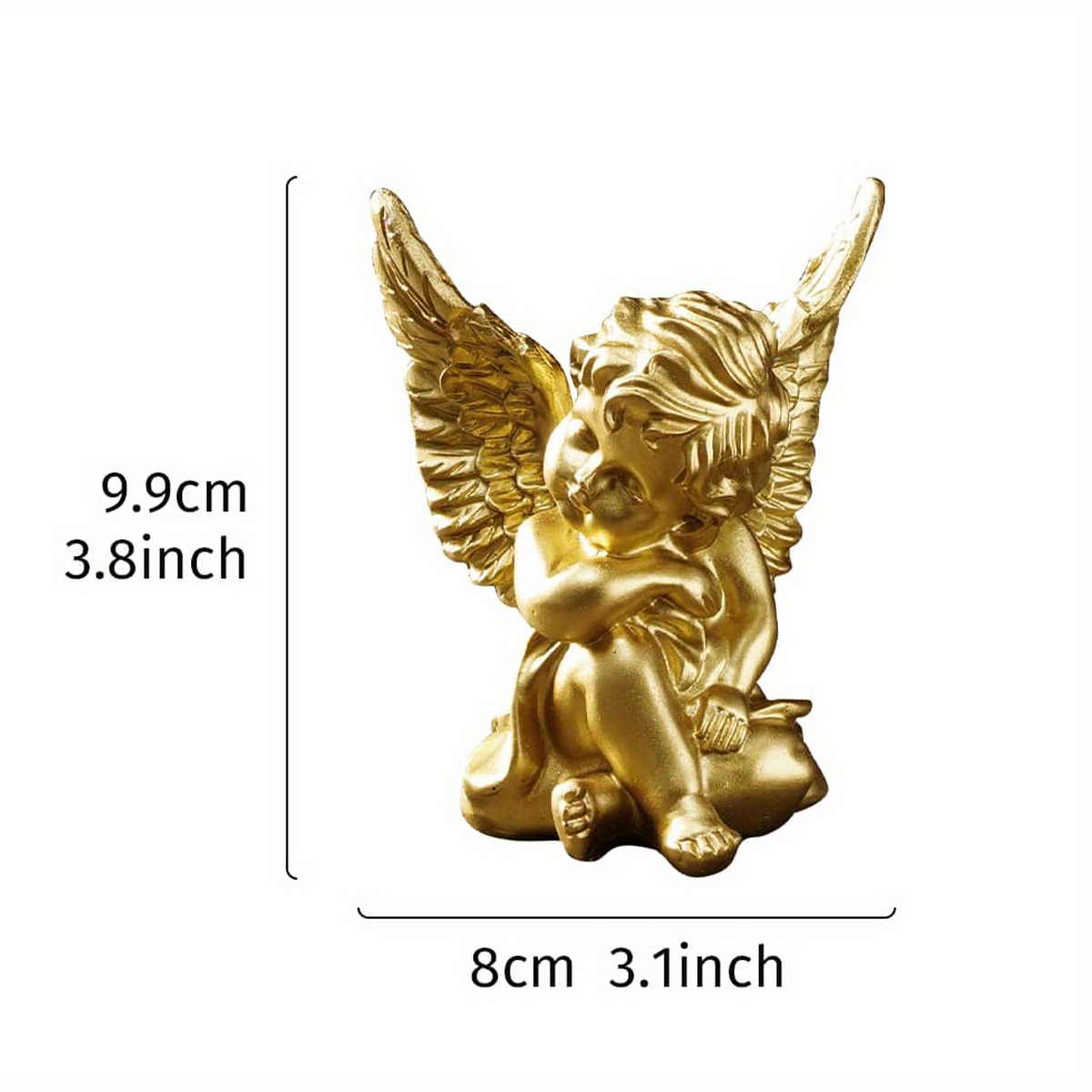 Resin Golden Angel Ornament A Heart On Hands Angel - Temu