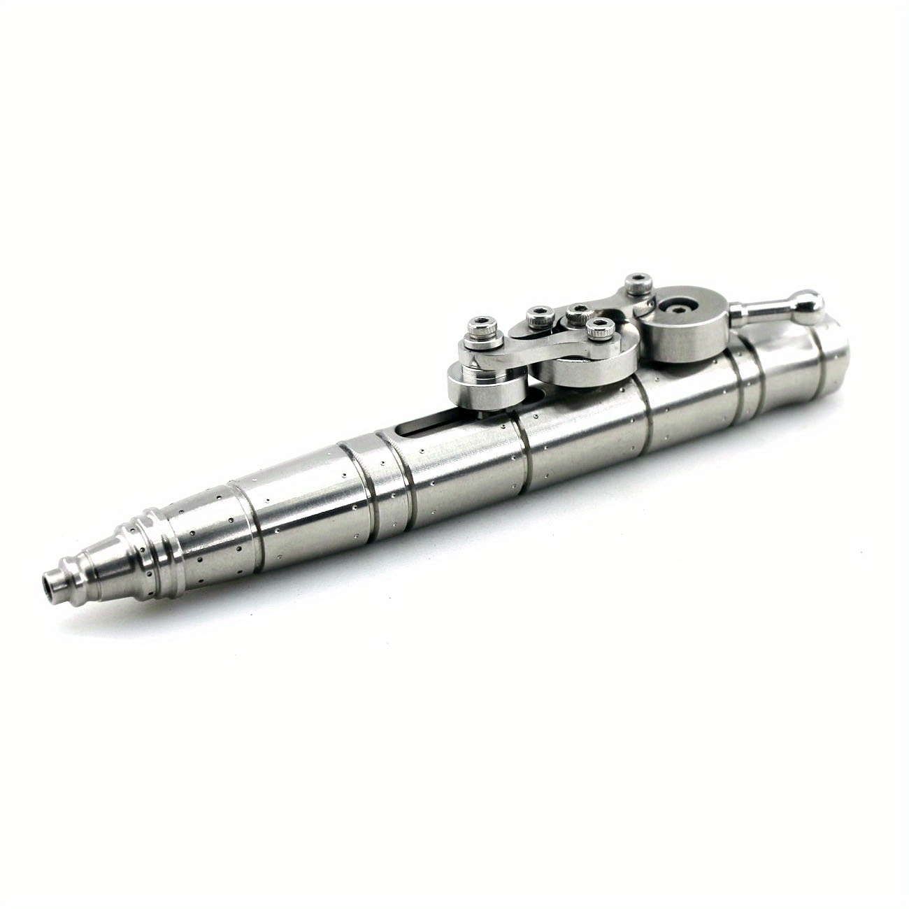 Image of Edc Stainless Steel Round Ballpoint Relax Mechanical Tactical Writing Metal Portable Pocket Replaceable Refill Exquisite Hand Polishing Carry-on Craft Gift