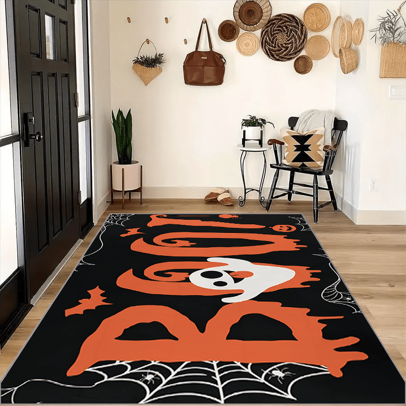 Halloween Spiderweb Pattern Floor Mat Soft And Comfortable - Temu