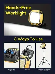 light, 1pc led work light rechargeable portable magnetic waterproof light with 14 lighting modes car repair camping working outdoor work light details 3