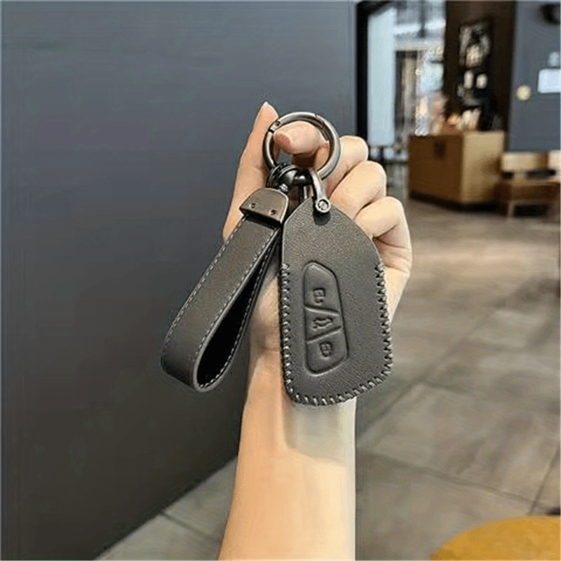 Pu Leather Car Key Case Cover Fob Protector For Vw Golf 8 Mk8 Id.3