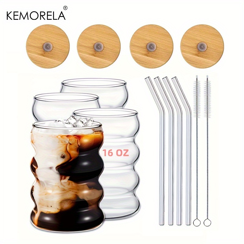Drinking Glasses With Glass Straw Glassware Set, Tire Design