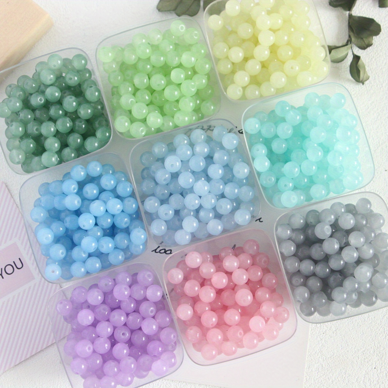 Colorful Imitation Jade Glass Beads Round Loose Spacer Beads - Temu