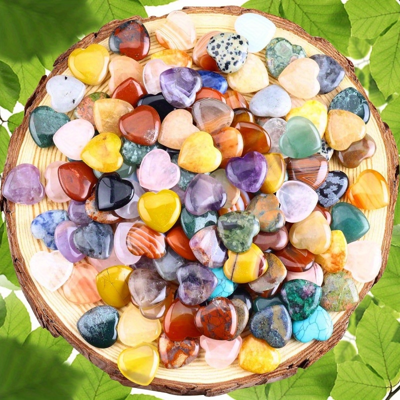 30 3d Heart Gems Assortment I Semi Precious Gemstones Wholesale I