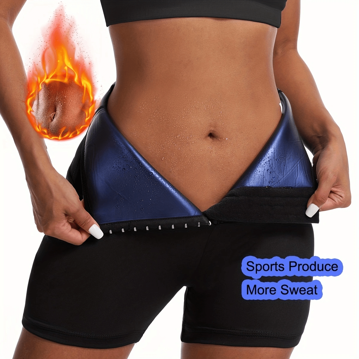 Black Sauna Sweat Sweatpants For Women, Stylist Weight Loss Warm Fitness  Workout Shapewear Jogger Pants