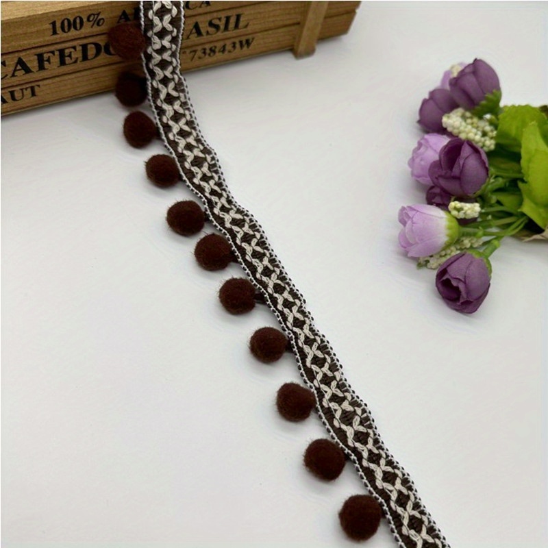 100%Polyester POM POM Ball Chain and Lace Trim with Any Color