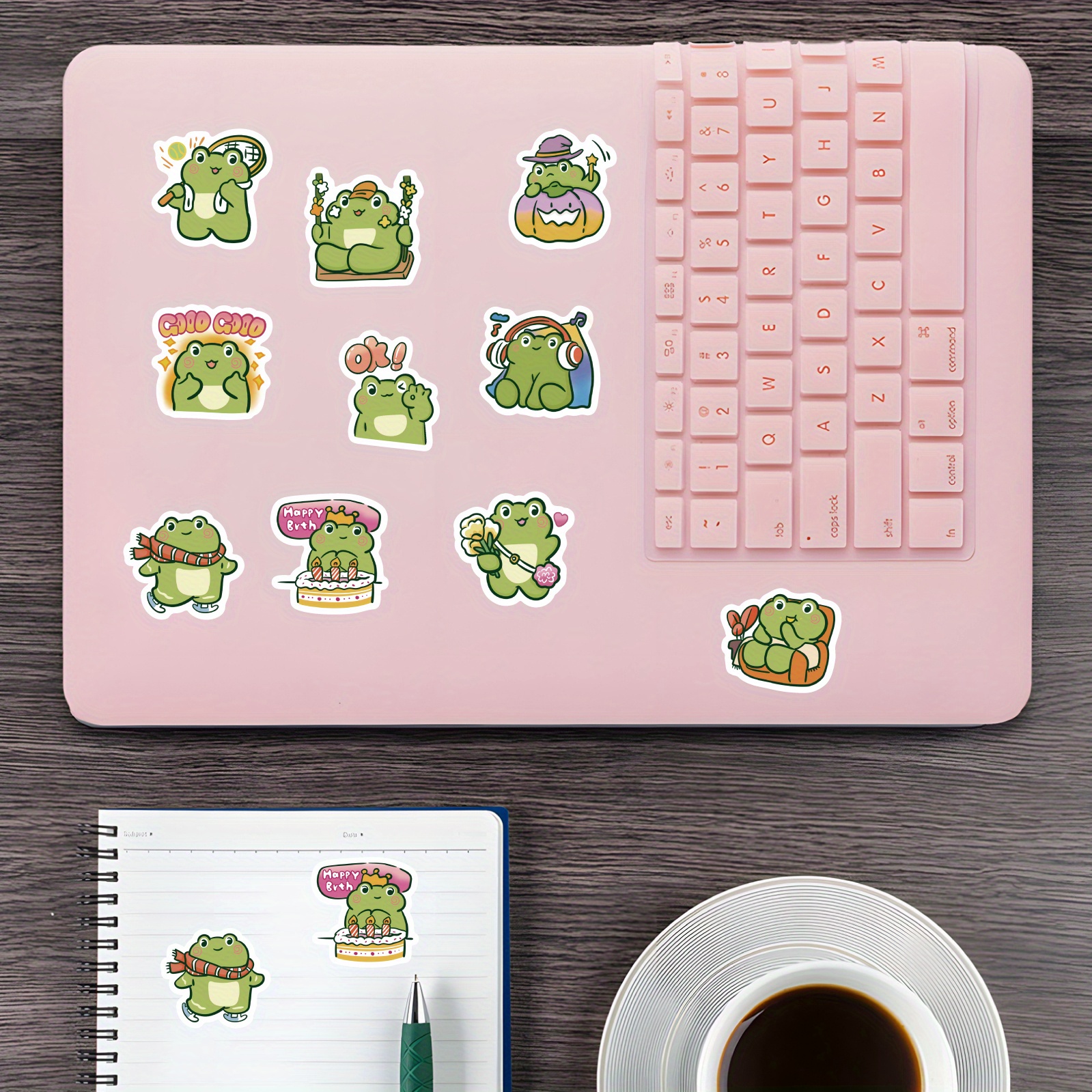 Cute Frog Stickers Roll Frog Vinyl Decals Bike Water Bottles - Temu ...