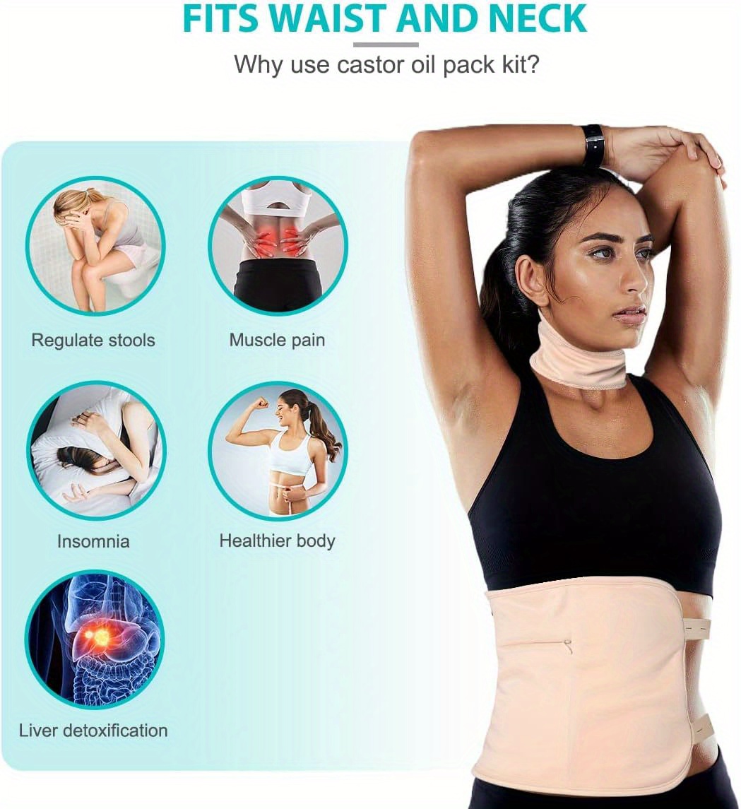 Castor Oil Pack Wrap Castor Oil Compression Wrap Sleeping - Temu