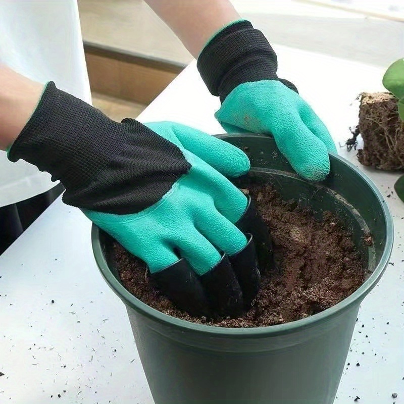 FONIRRA Guantes de jardín con garras, 2 pares para excavar malas hierbas,  tirar de garras de jardín, guantes de trabajo protectores para exteriores