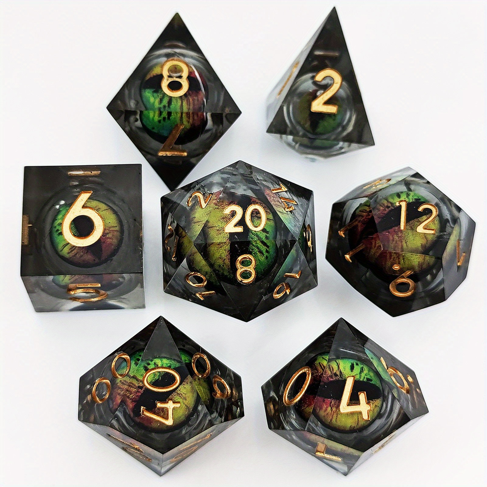 FOYTOKI 7 Peças Dados Luminosos Dragões Rpg Dados Multifacetado