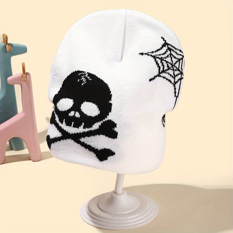 1pc Middle Aged And Young Boys Unisex Embroidered Skull Head