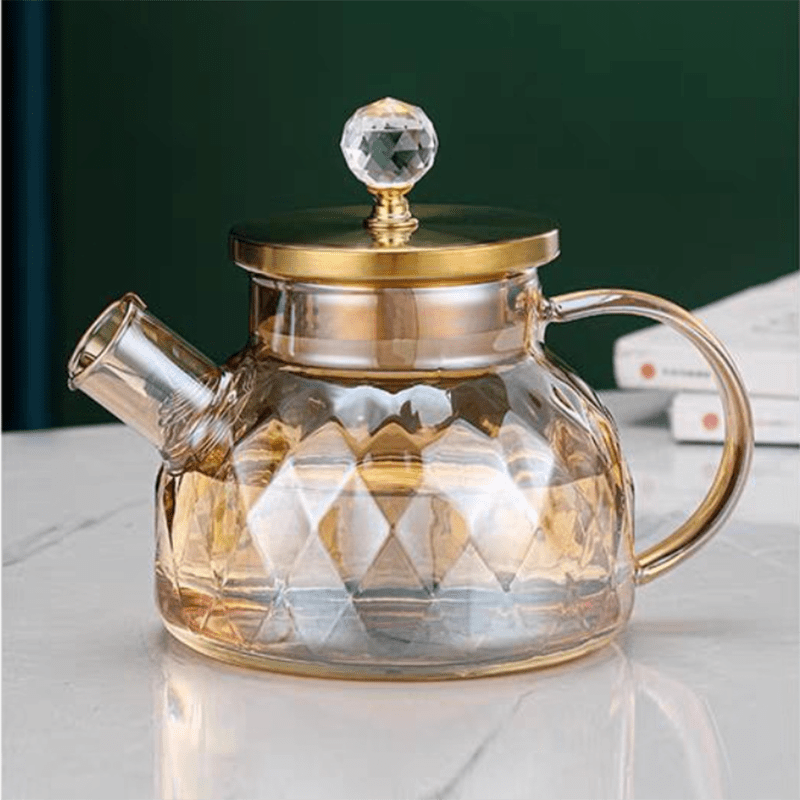 1pc. 550ml/18.64oz. Glass Tea Kettle With Removable Infuser, Heat-resistant  Borosilicate Glass Tea Pot With Filter And Wooden Handle, Loose Leaf Tea  Maker Set, Stovetop Safe. Perfect For Christmas, Family Gathering.