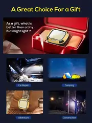 light, 1pc led work light rechargeable portable magnetic waterproof light with 14 lighting modes car repair camping working outdoor work light details 5