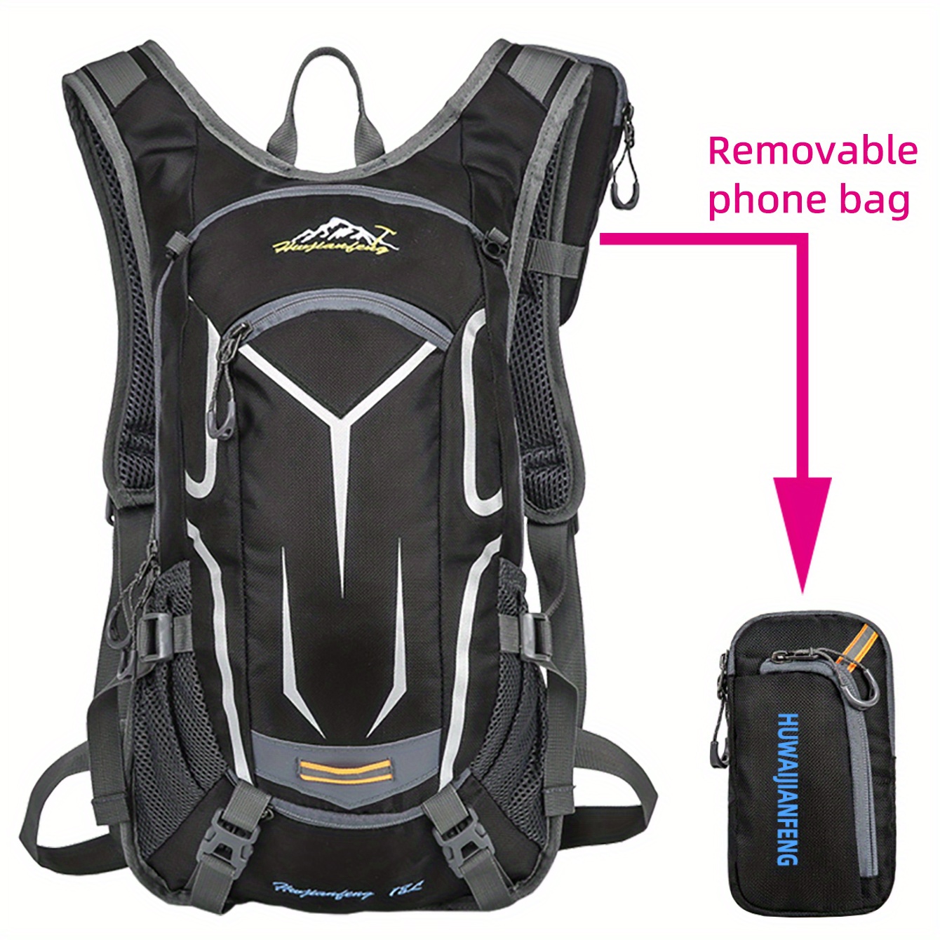 TEMU Multifunctional Outdoor Sports Backpack For Cycling, Hiking And Mountaineering Travel Shoulder Bag With Storage For Bicycle Helmet, Internal