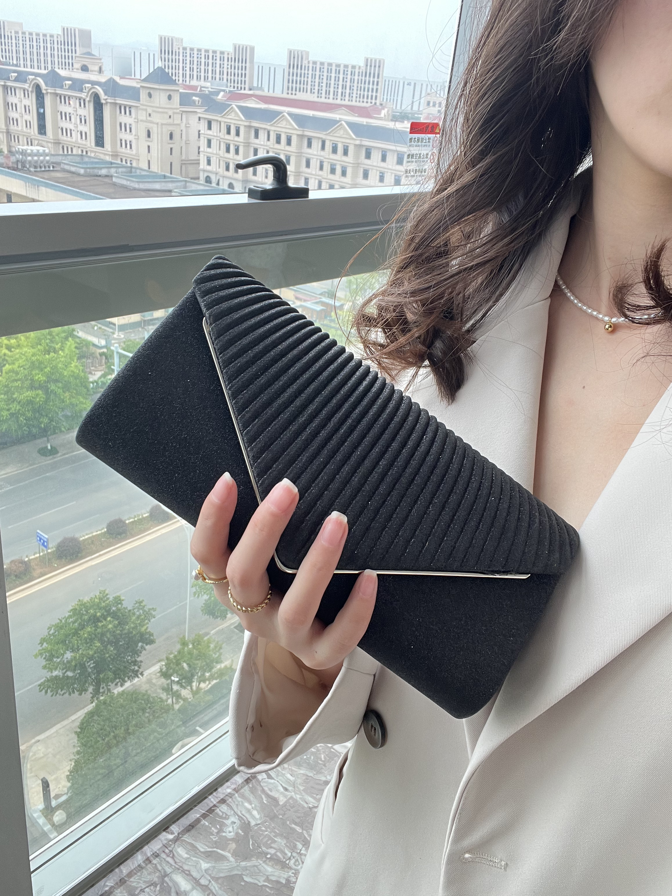 Fi9® Damen Clutch Handtasche | Lackleder Abendtasche | Für Hochzeit & Party