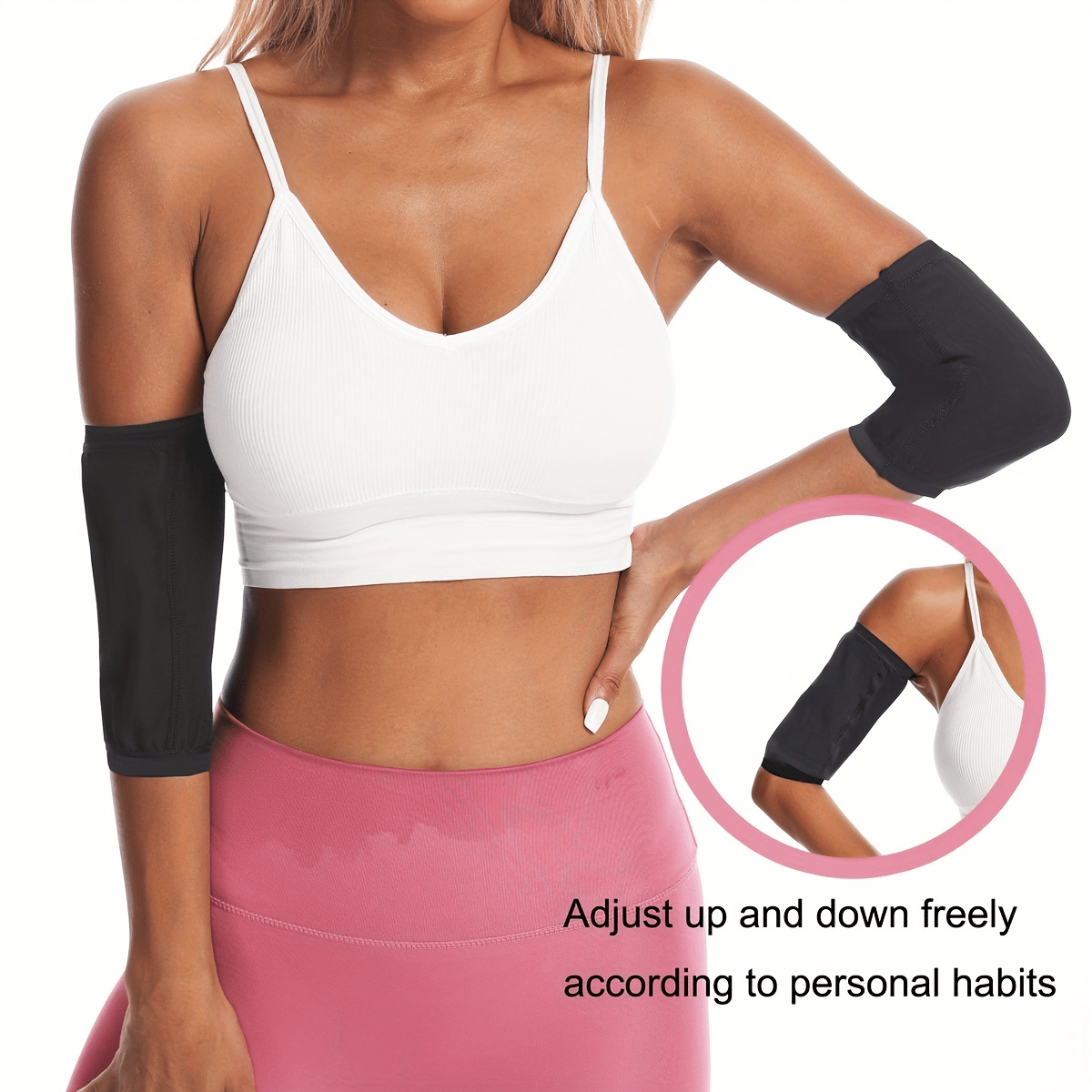 Arm Trimmer Trianer Body Shaper Compression Belt Sleeves for Flabby Arms  and Burning Sweat Shapewear Sauna Wrap B L