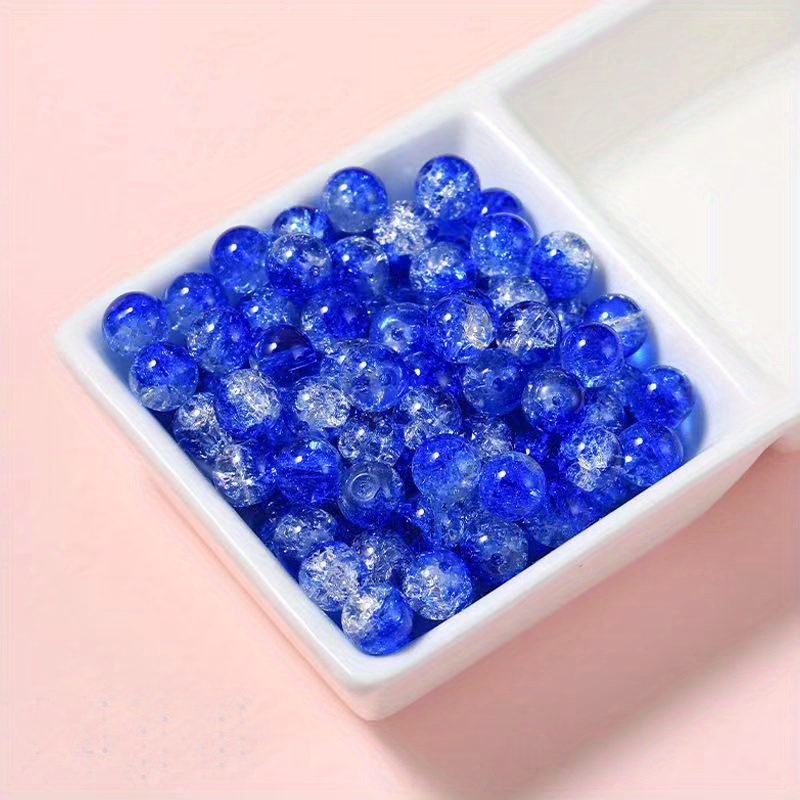 100pcs Soft Pottery Blue Snowflake Beads