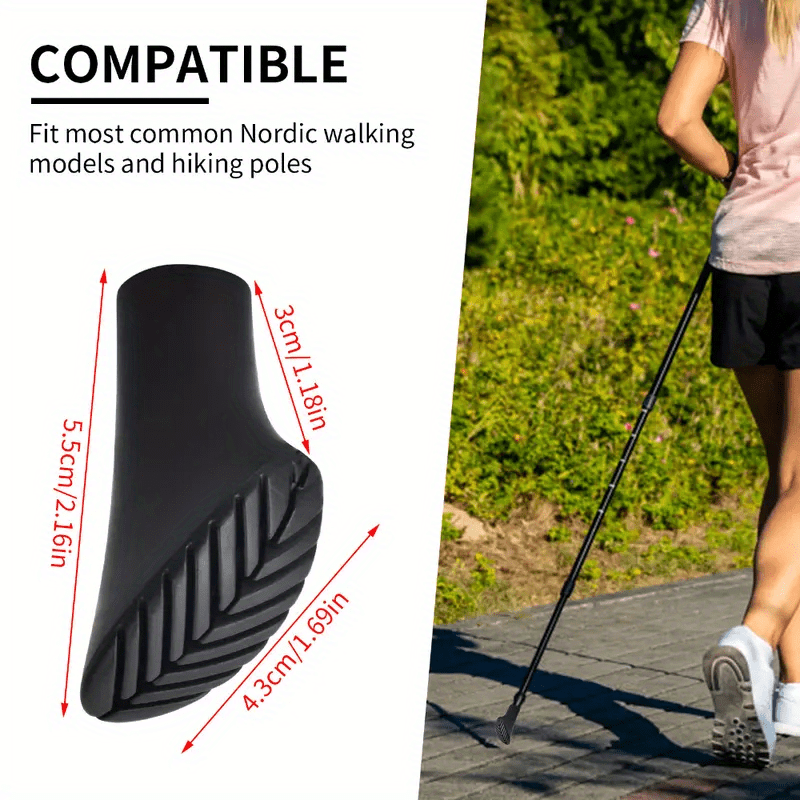 6Pcs Hiking Pole Tips Hiking Cane - Trekking Pole Tips for Walking Sticks  Rubber Tips for Hiking Sticks - Collapsible Trekking Poles Hiking Canes 