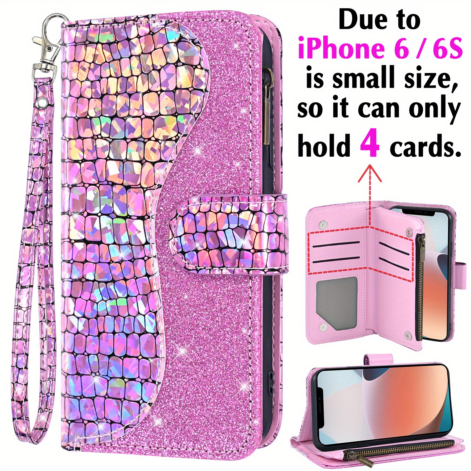 iPhone SE 2020 Case, iPhone 8 Case, iPhone 7 Case,DUEDUE Glitter