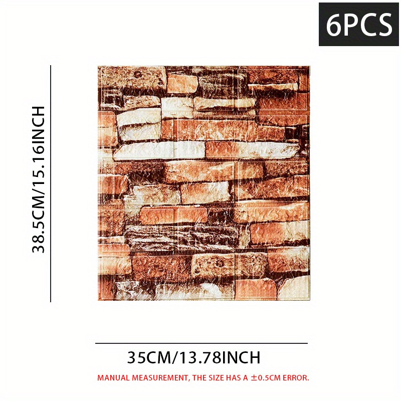 12pcs DIY 3D Wall Sticker Soft Brick Wallpaper Self Adhesive Waterproof
