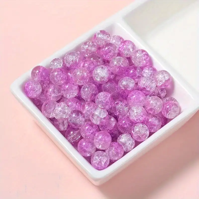 50pcs 8mm Candy Color Glass Crystal Beads Double Colored Beads for