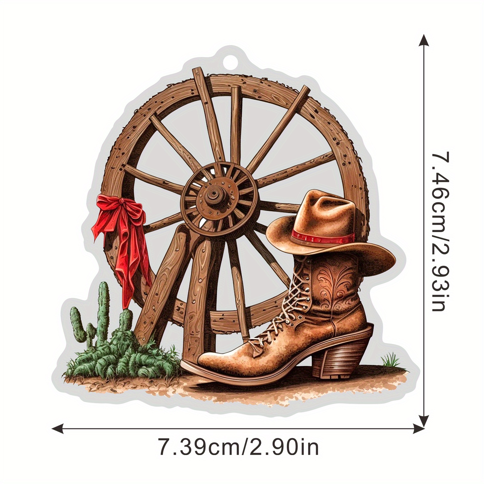 Acrylic Cowboy Boots Hat And Flowers Hanging Multifunction - Temu