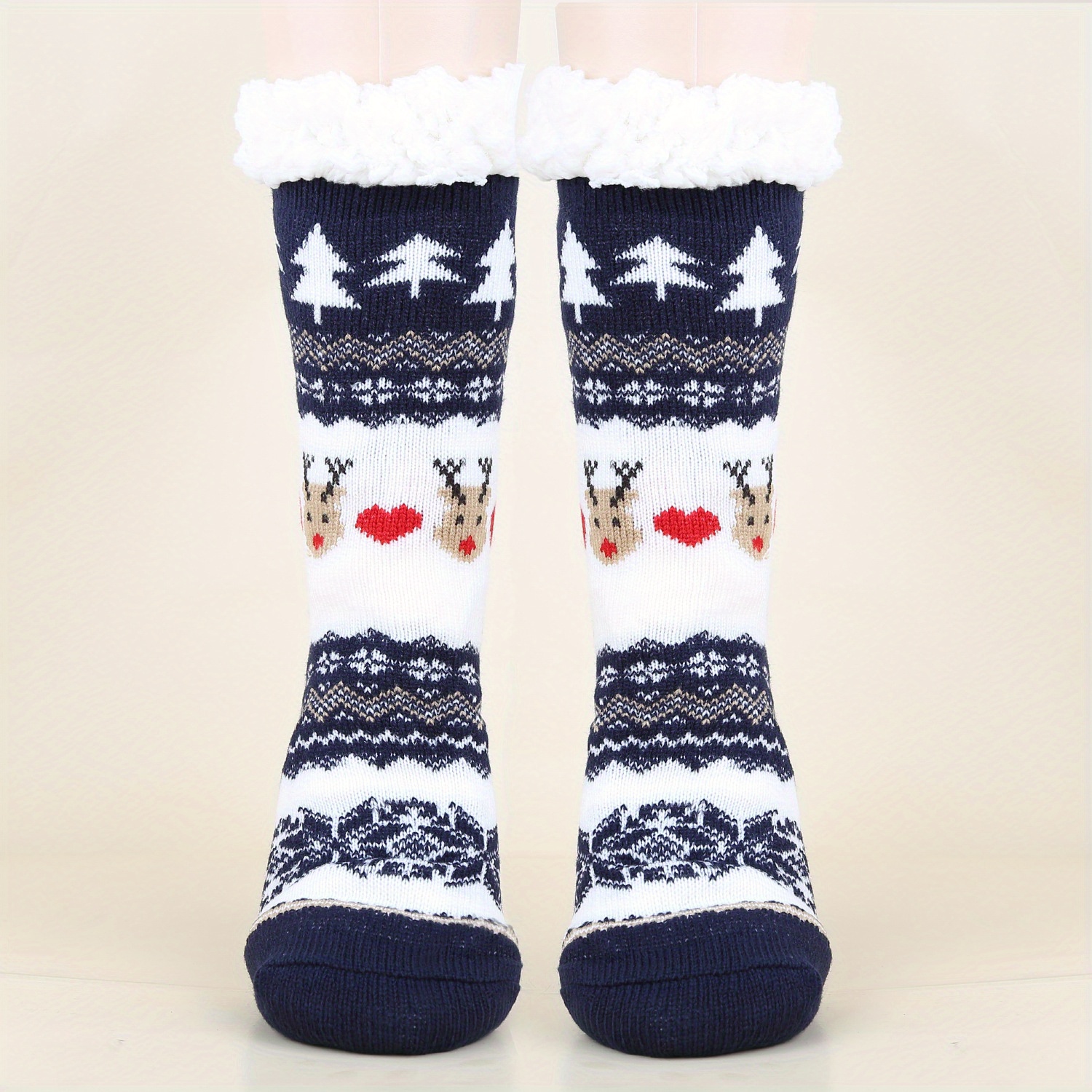 WYTartist Calcetines Antideslizantes Hombre, Invierno Calcetines Andar Por  Casa Hombre Forro Polar Suave para Navidad