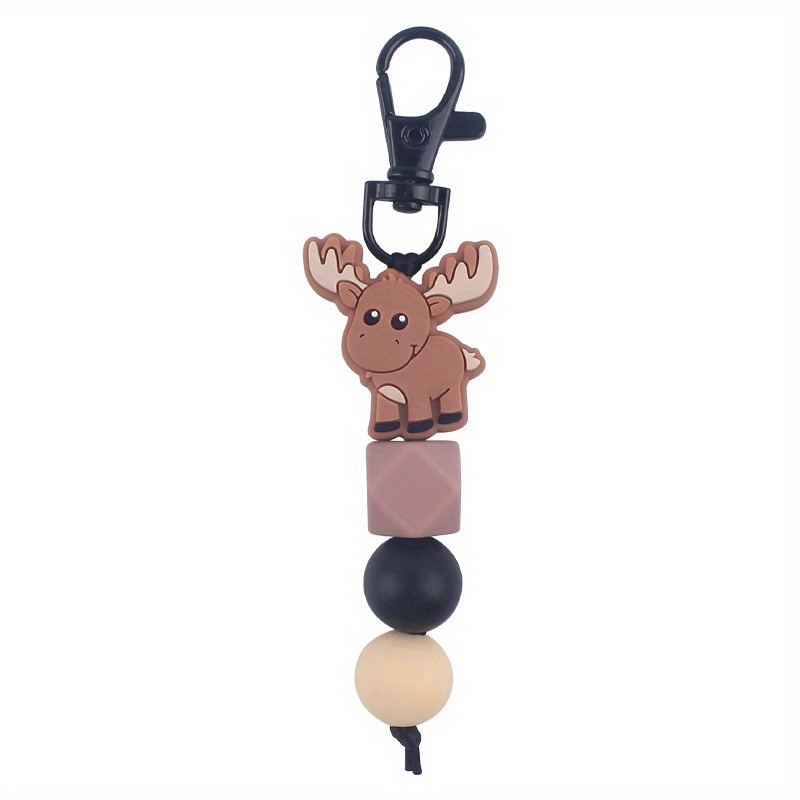 Handmade Silicone Animal Cow Diy Cute Car Keychain Charms Design