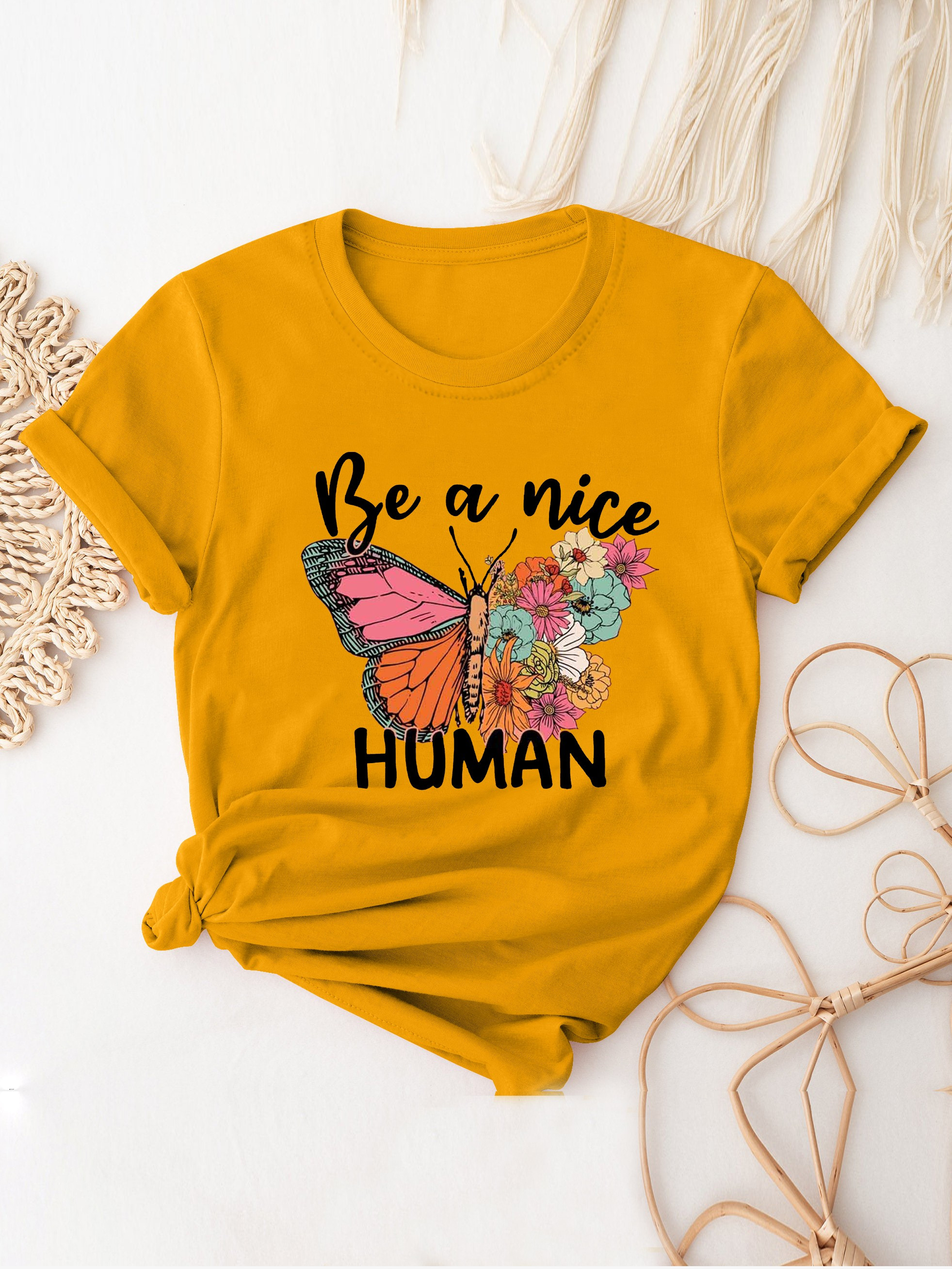 Lucky Brand Womens Butterfly Graphic T-Shirt