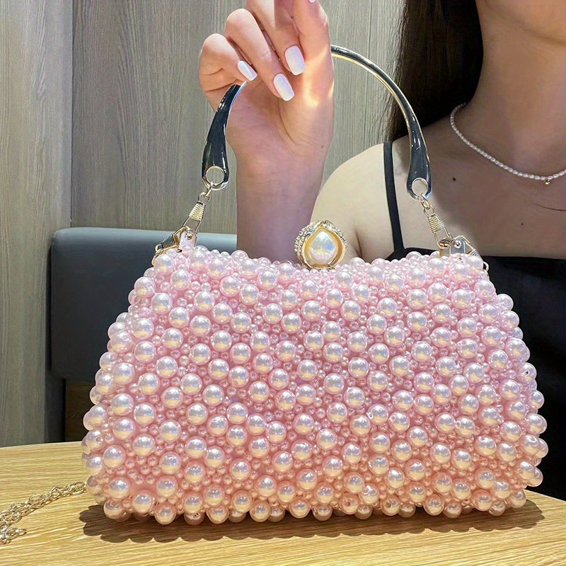 Pink pearl best sale clutch bag