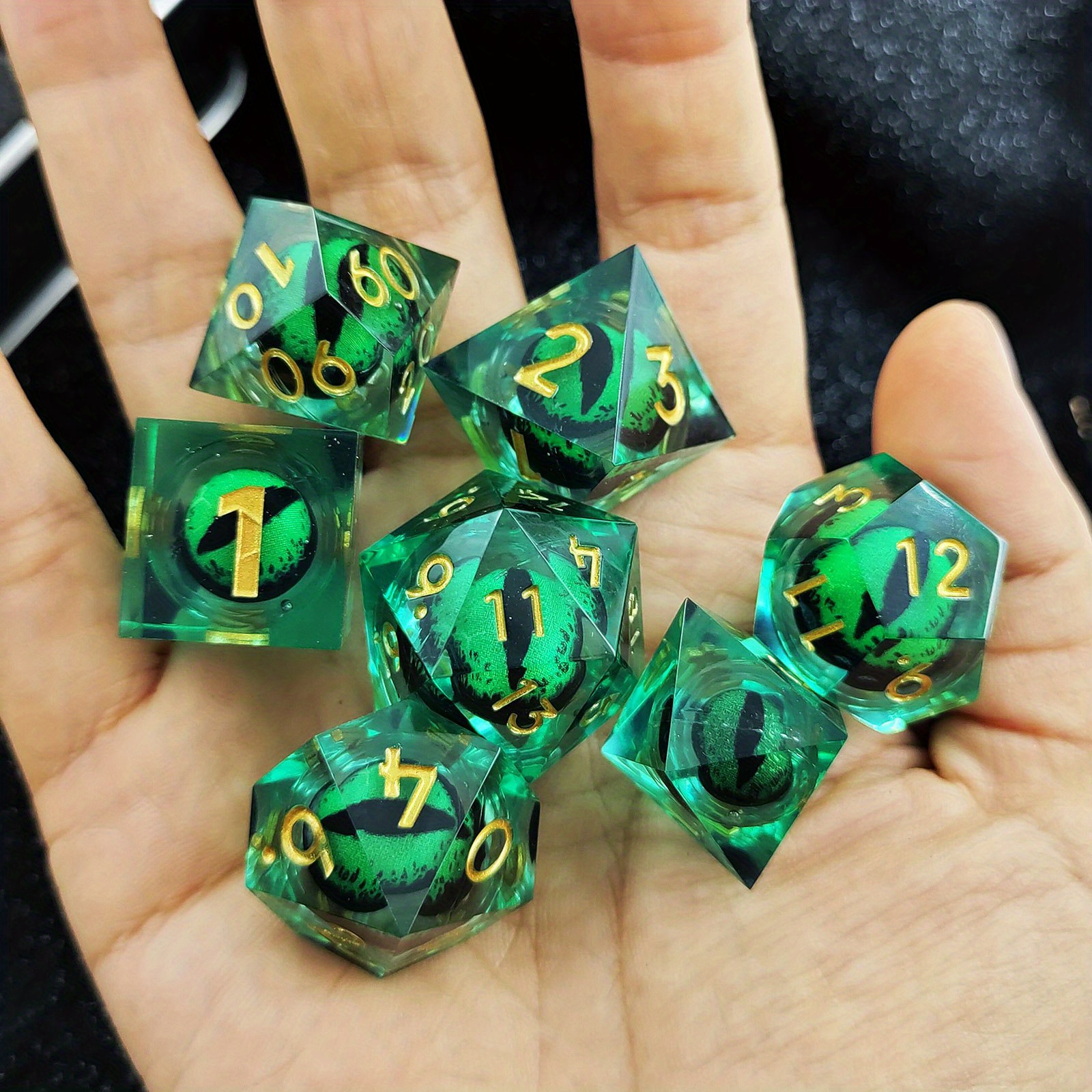 FOYTOKI 7 Peças Dados Luminosos Dragões Rpg Dados Multifacetado