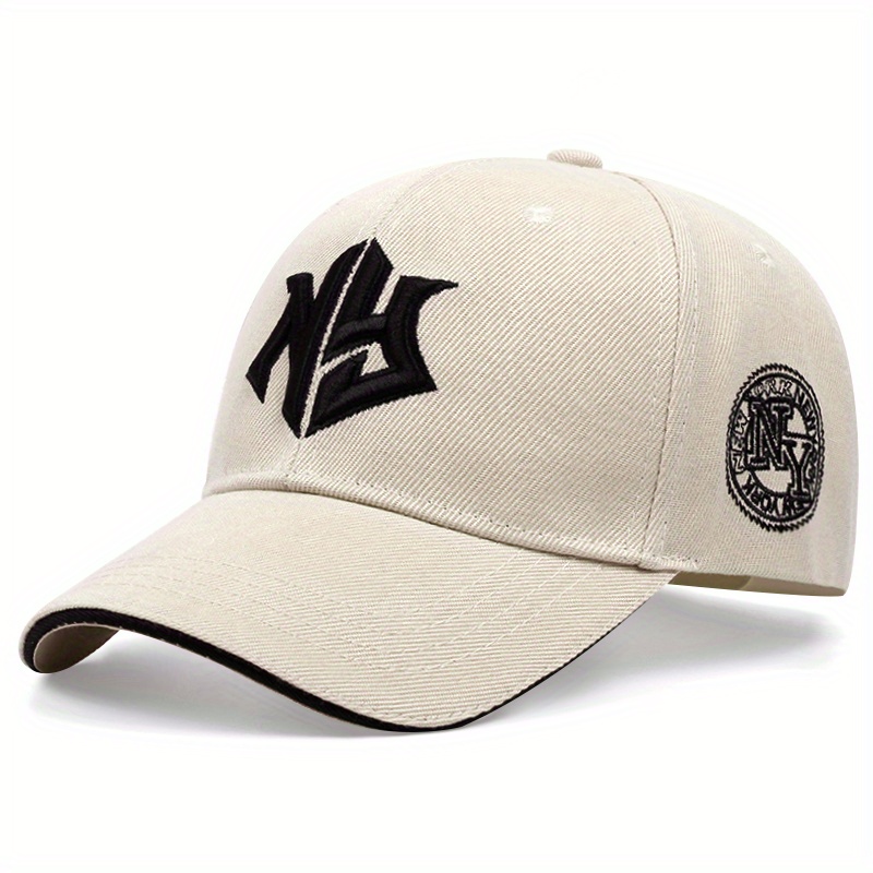 1pc Men's NY Letter Embroidered Baseball Baseball Hat, Dad Hats,Temu