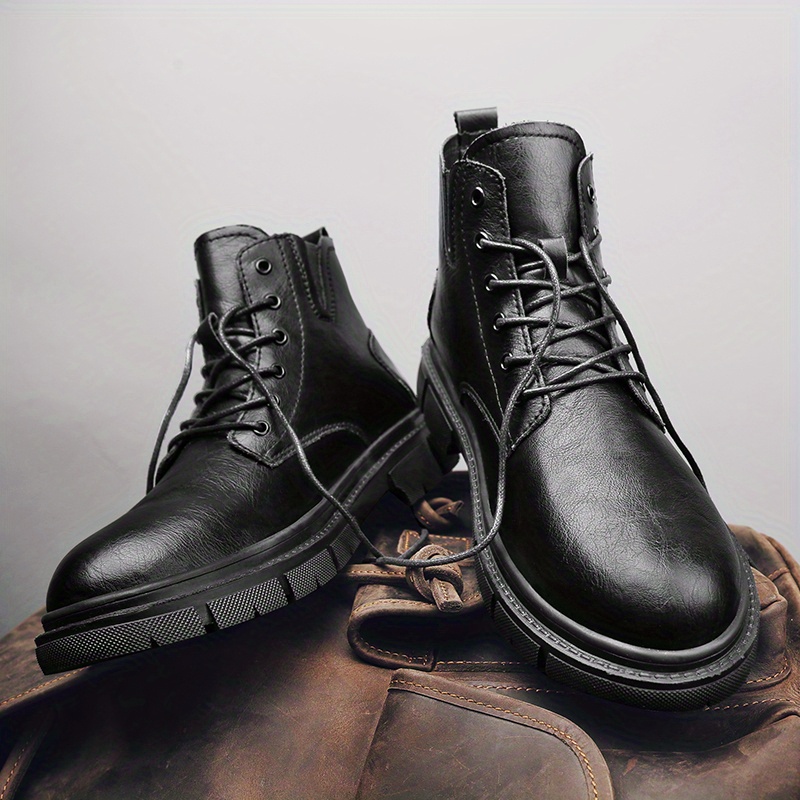 Mens Service Boots Inspired Boots Casual Lace Up Walking Shoes With Or ...